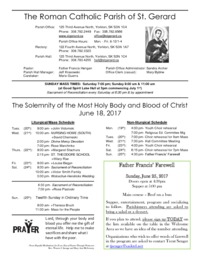 The Solemnity of the Most Holy Body and Blood of Christ